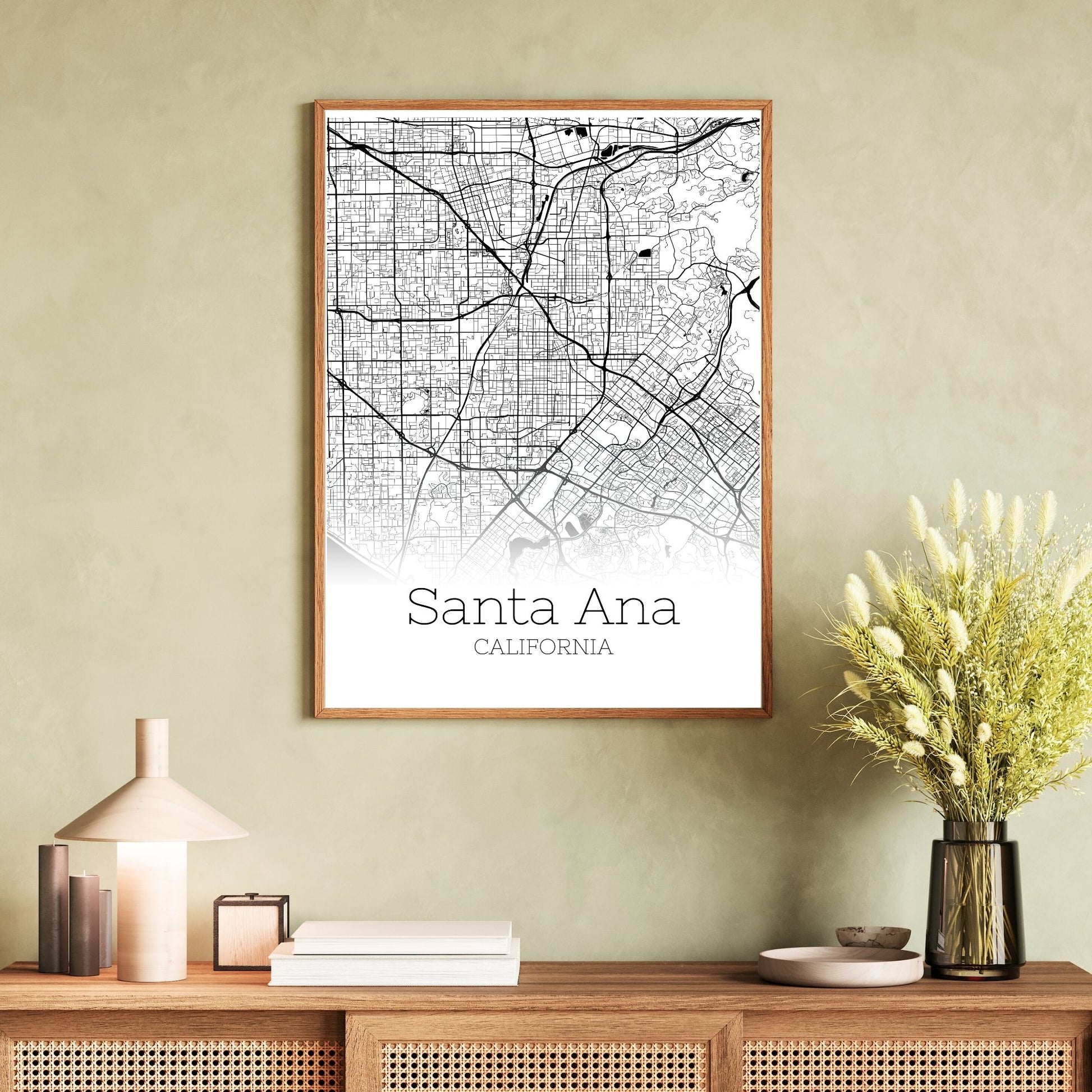 Santa Ana California City Map Poster - GroovyGrove