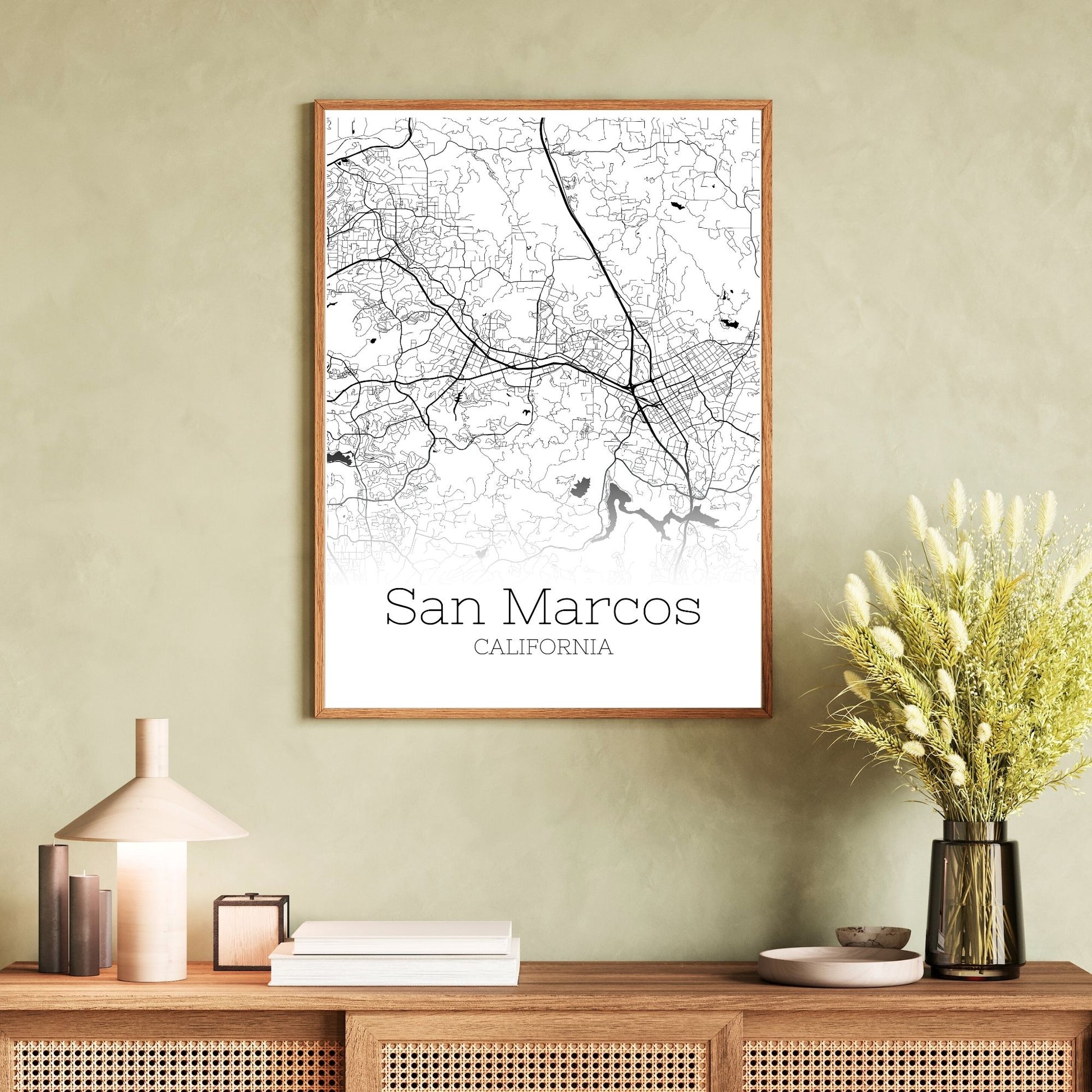 San Marcos California City Map Poster - GroovyGrove