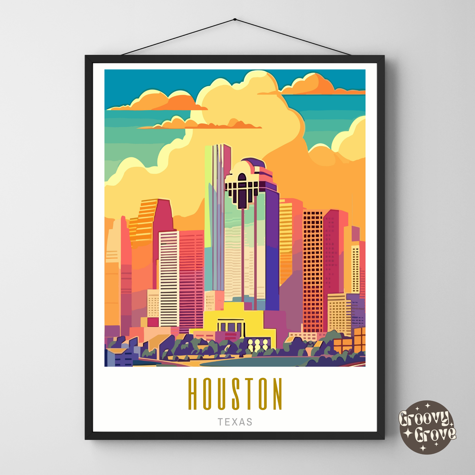 Houston Texas Poster - GroovyGrove