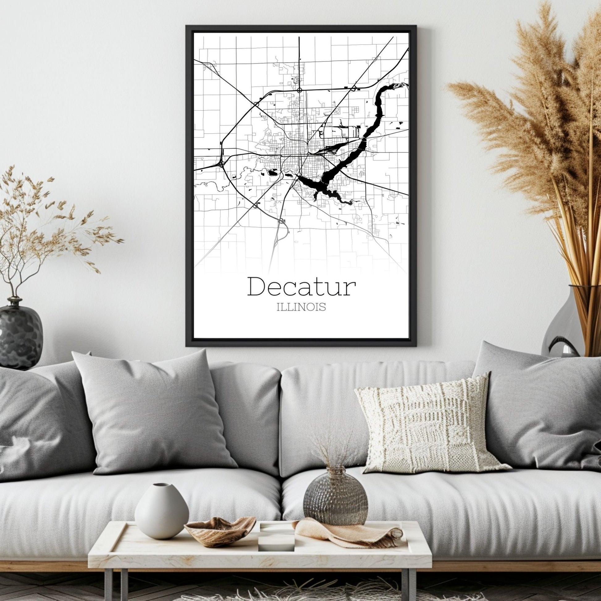 Decatur Illinois City Map Poster - GroovyGrove