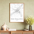 New Braunfels Texas City Map Poster - GroovyGrove