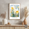 March Birthday Flower Market Poster - GroovyGrove