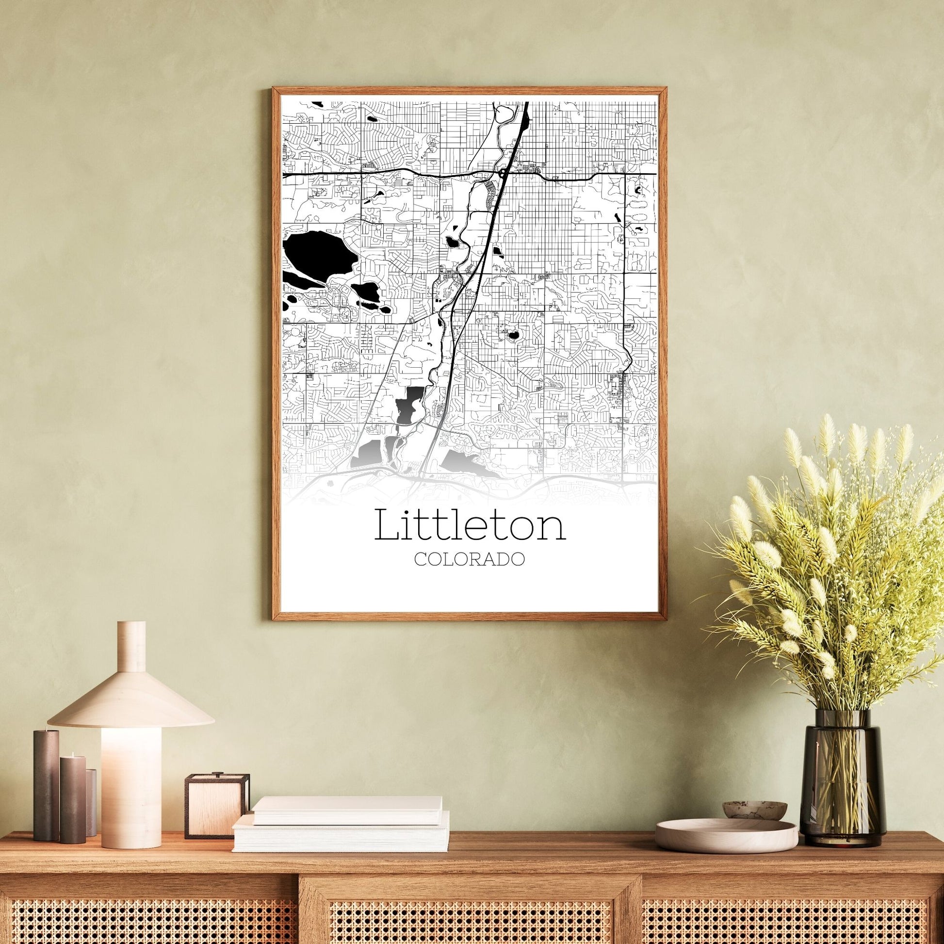 Littleton Colorado City Map Poster - GroovyGrove