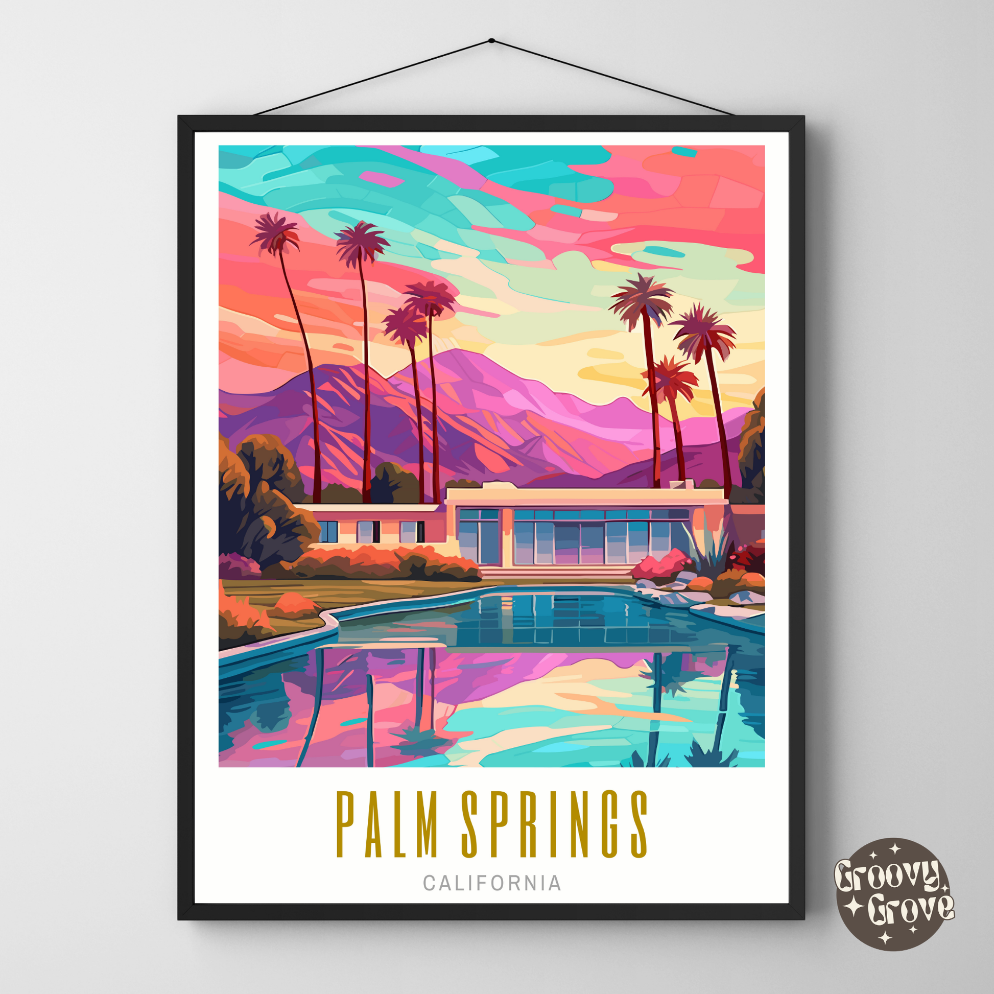 Palm Springs California Poster - GroovyGrove