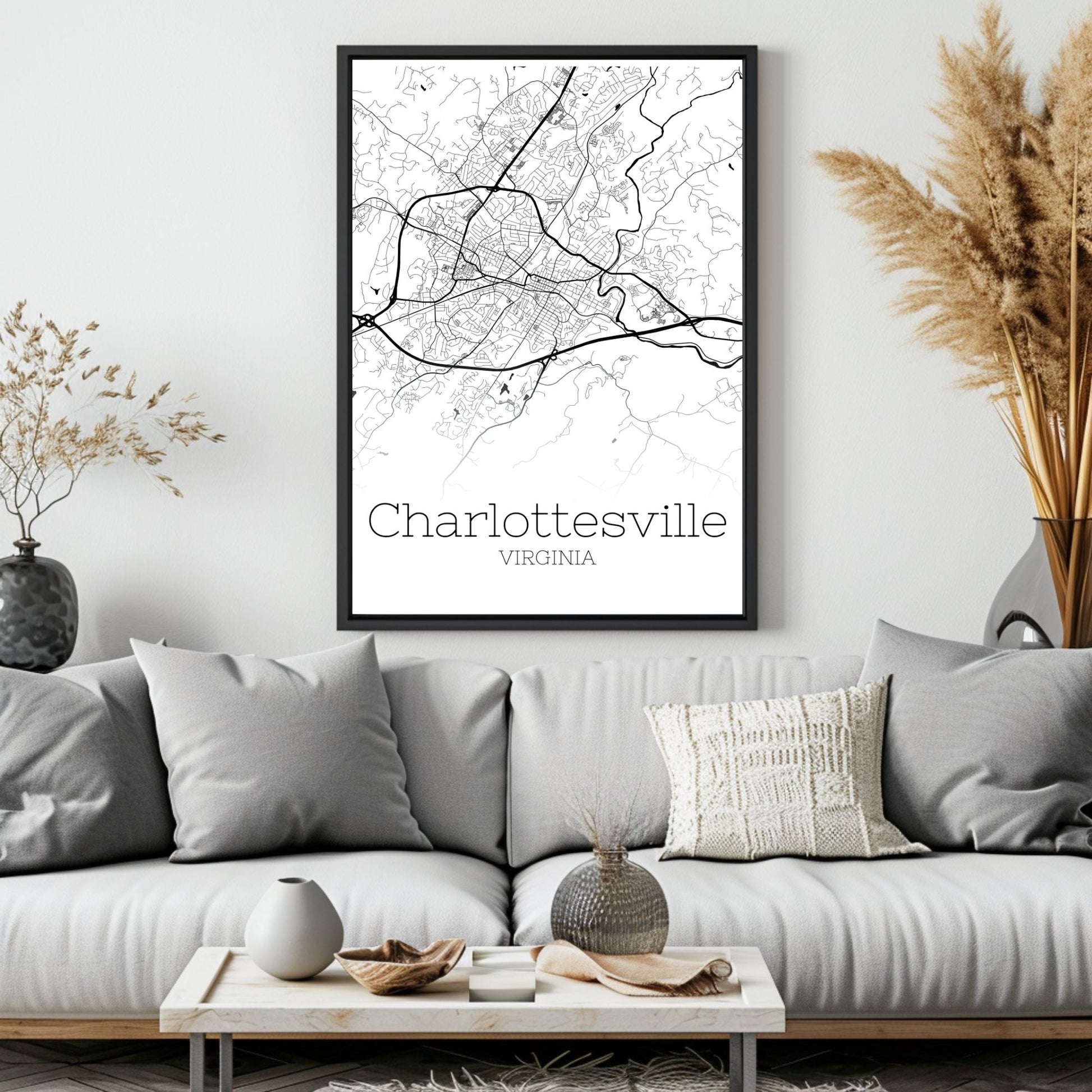 Charlottesville Virginia City Map Poster - GroovyGrove