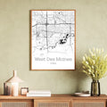 West Des Moines Iowa City Map Poster - GroovyGrove