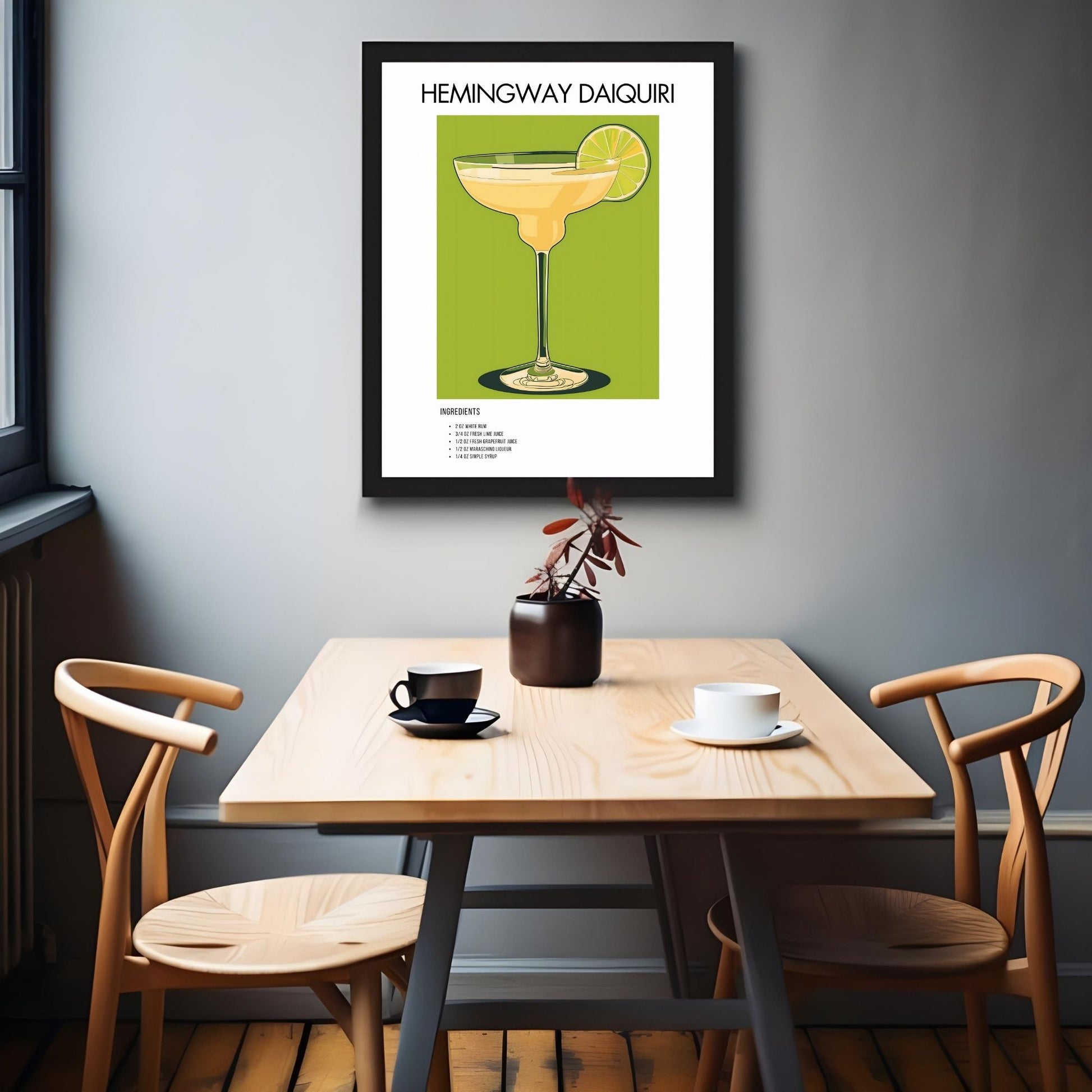 Hemingway Daiquiri Retro Cocktail Poster - GroovyGrove