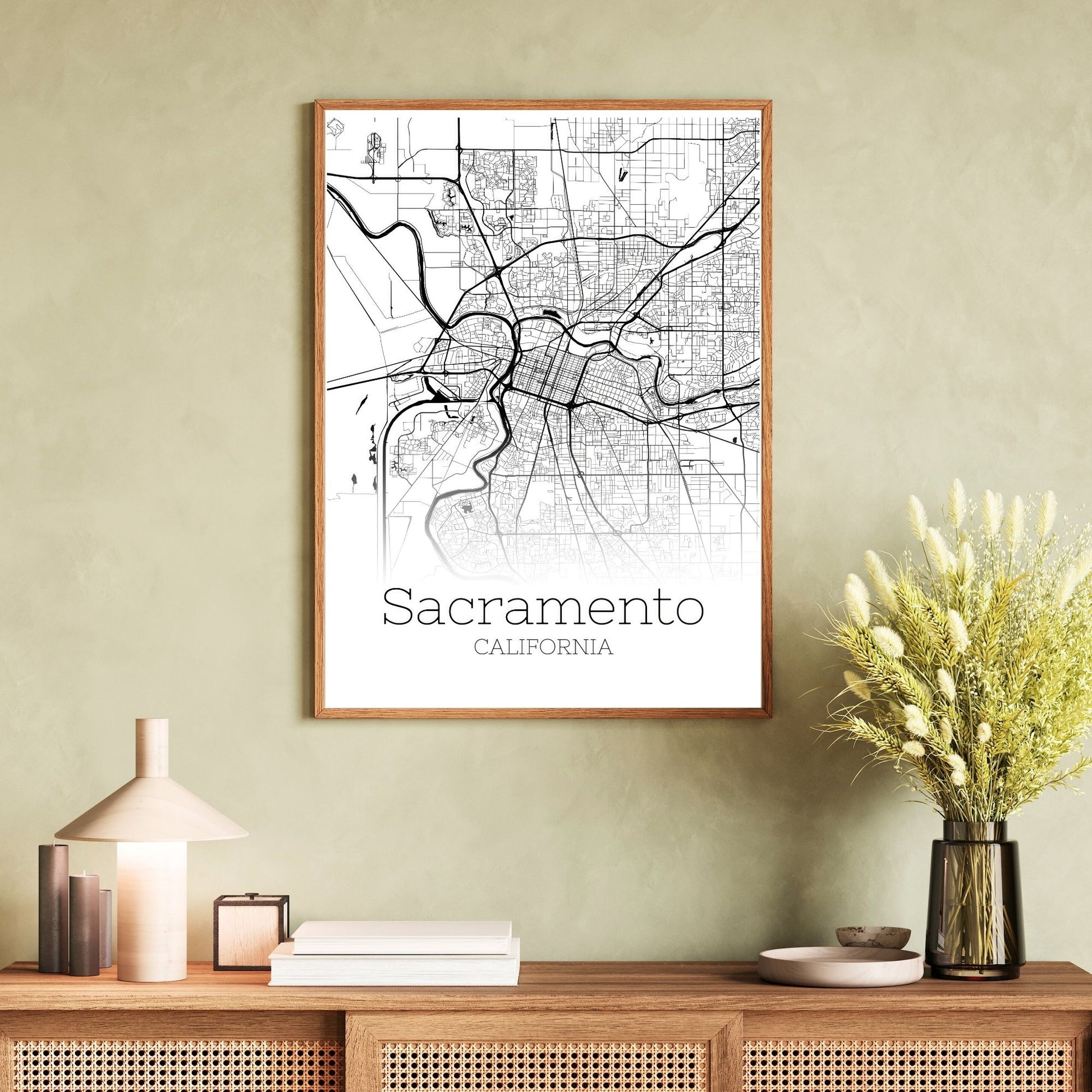 Sacramento California City Map Poster - GroovyGrove