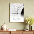 Roseville Michigan City Map Poster - GroovyGrove