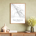 San Ramon California City Map Poster - GroovyGrove