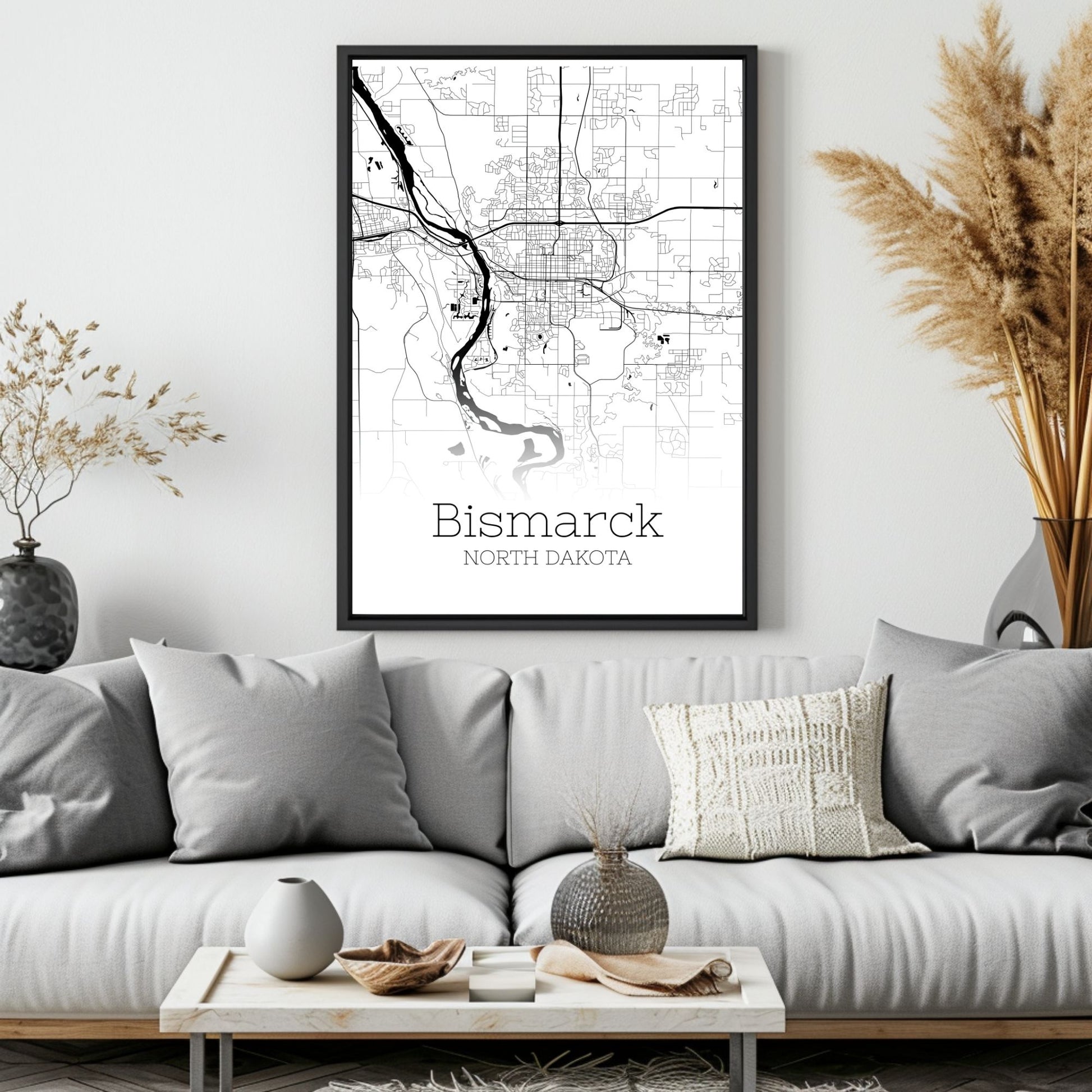 Bismarck North Dakota City Map Poster - GroovyGrove