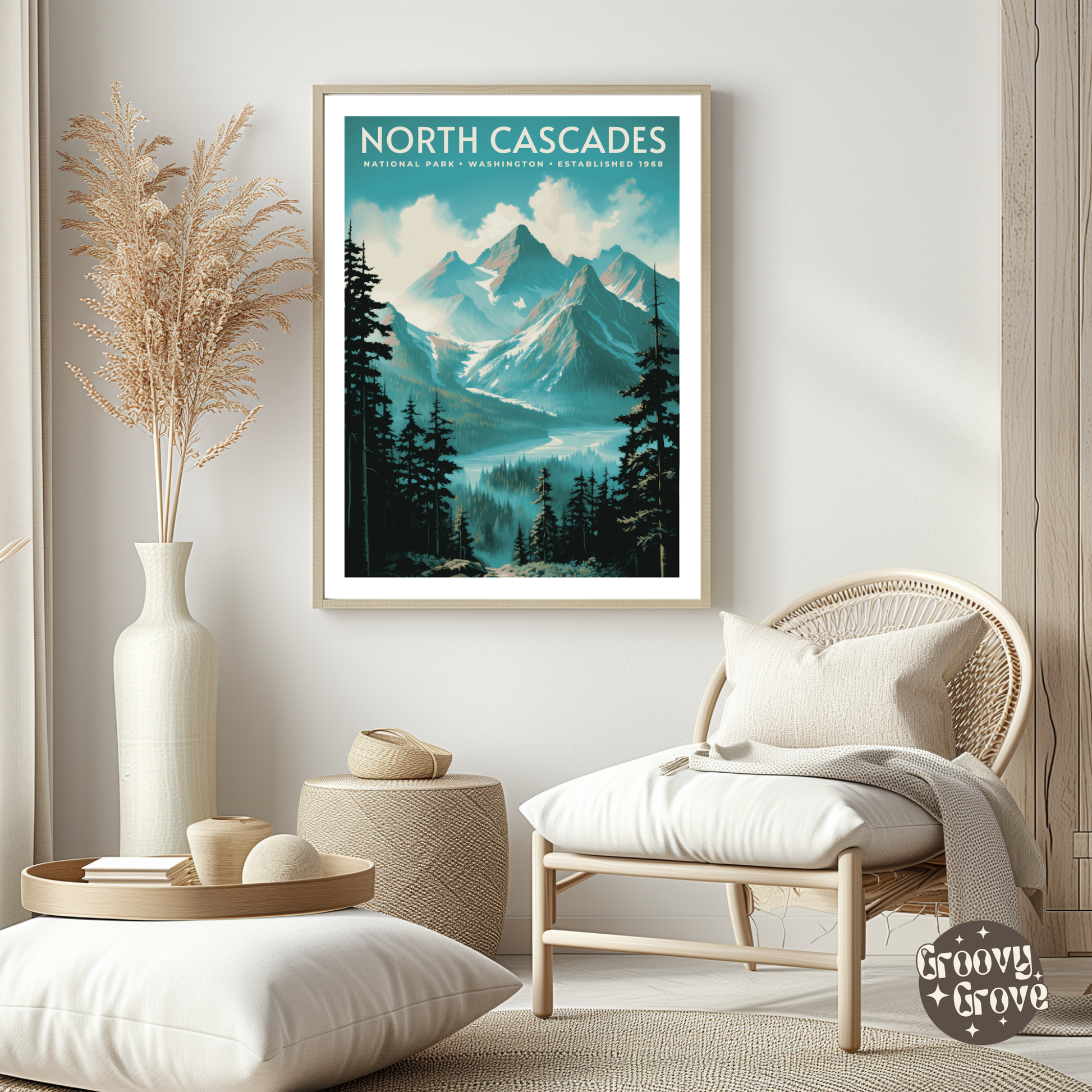 North Cascades National Park Vintage Poster - GroovyGrove