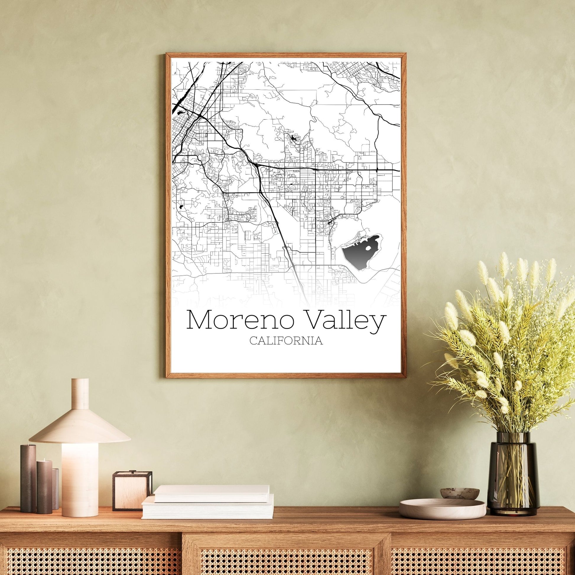 Moreno Valley California City Map Poster - GroovyGrove