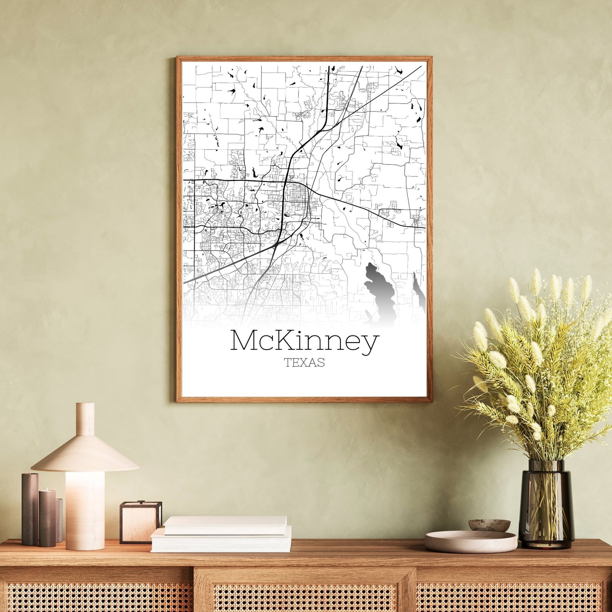 Mckinney Texas City Map Poster - GroovyGrove