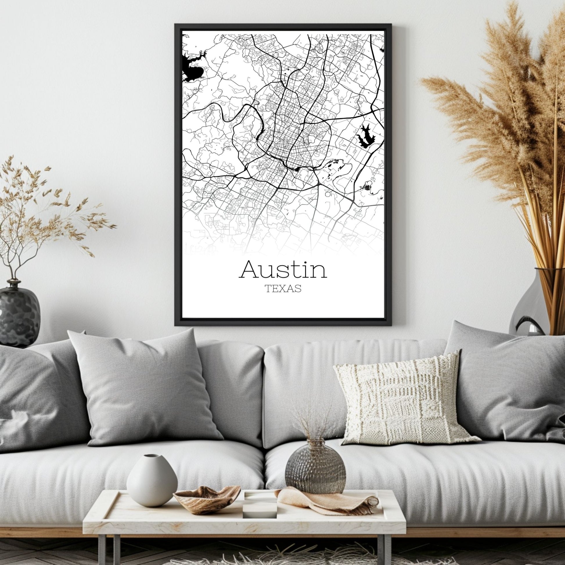 Austin Texas City Map Poster - GroovyGrove