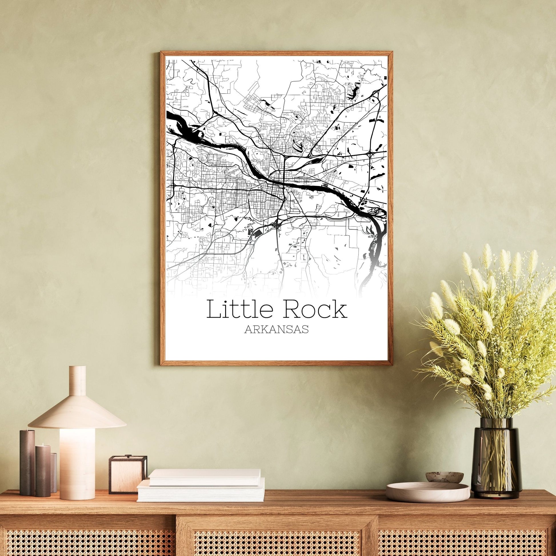 Little Rock Arkansas City Map Poster - GroovyGrove