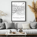 Baldwin Park California City Map Poster - GroovyGrove