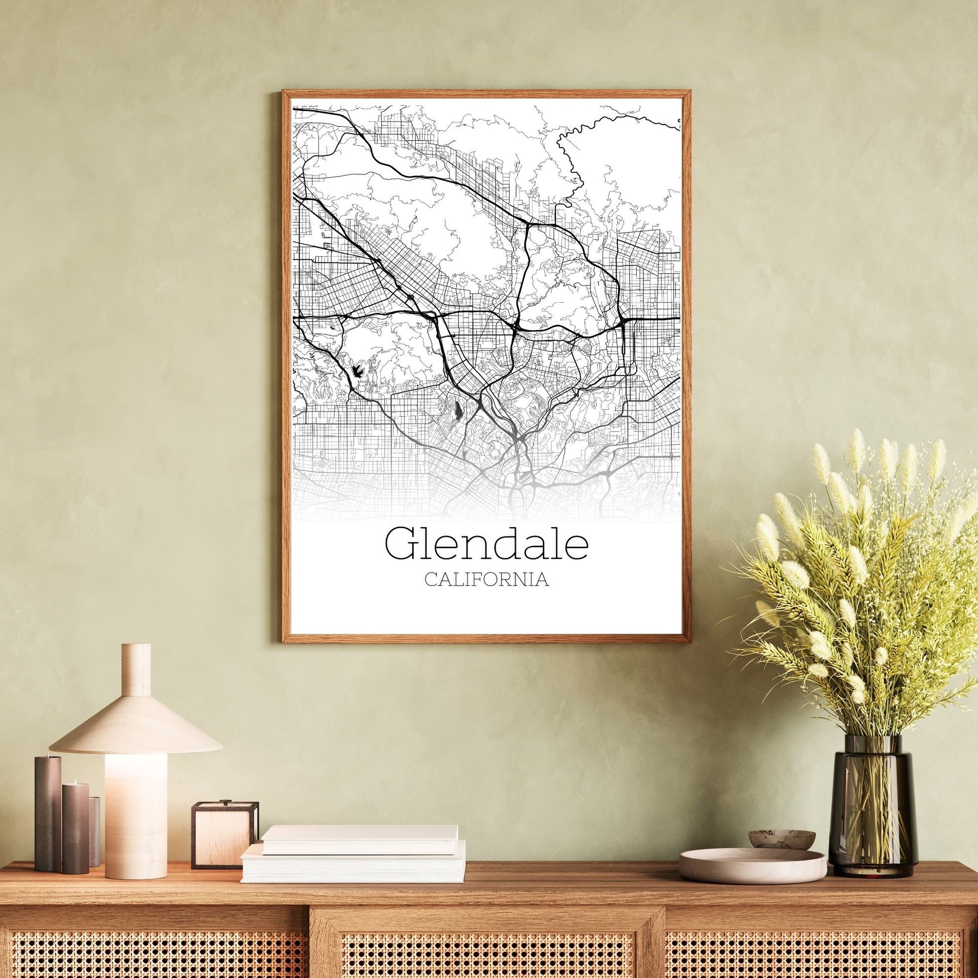 Glendale California City Map Poster - GroovyGrove