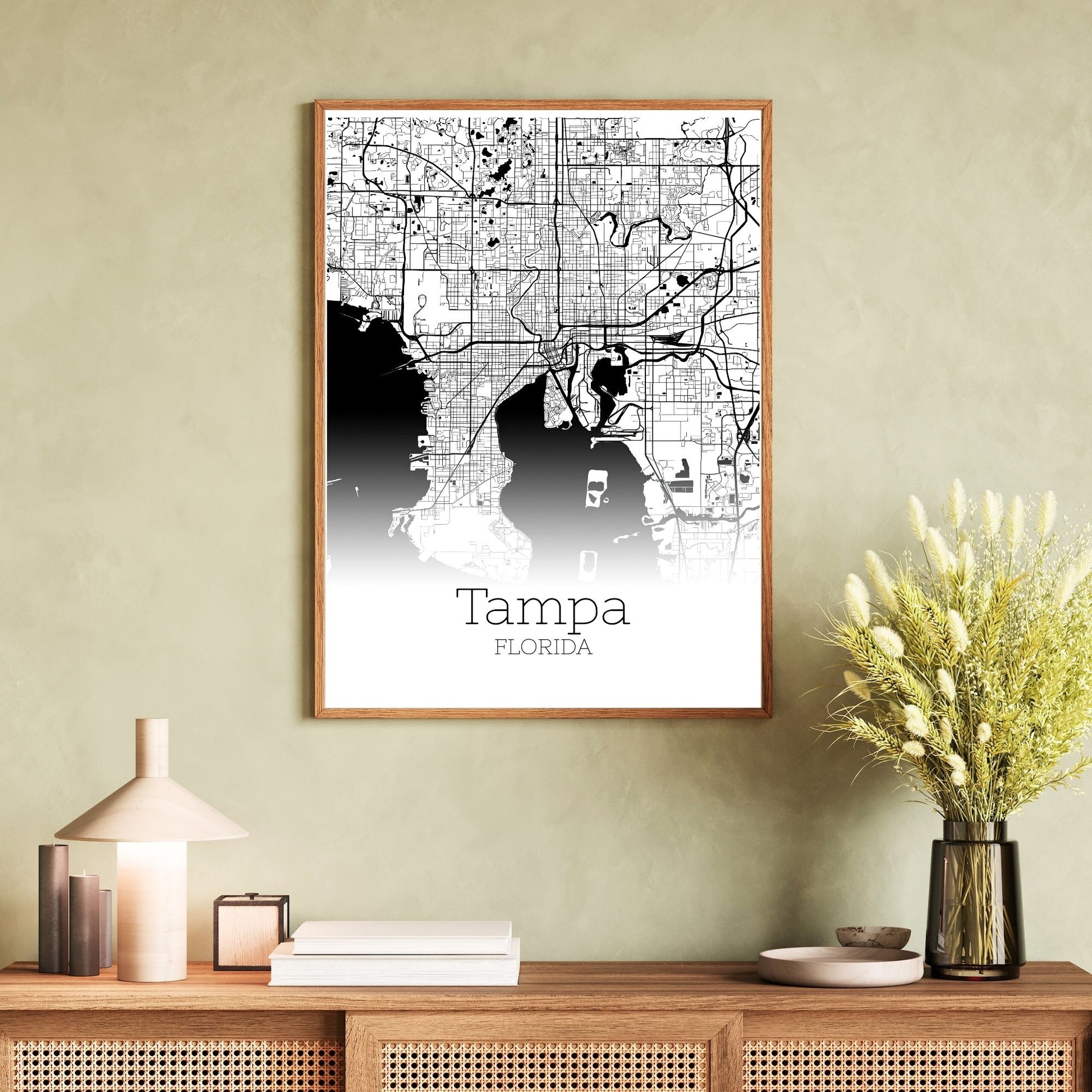 Tampa Florida City Map Poster - GroovyGrove