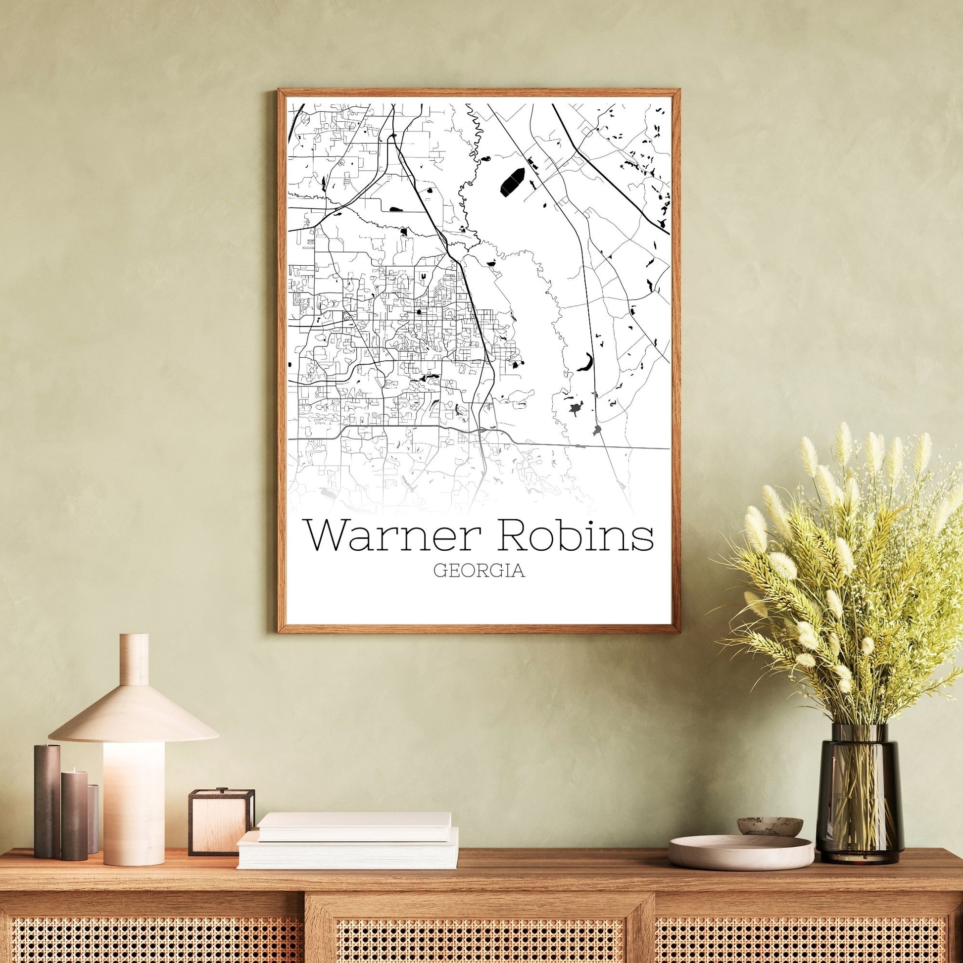 Warner Robins Georgia City Map Poster - GroovyGrove