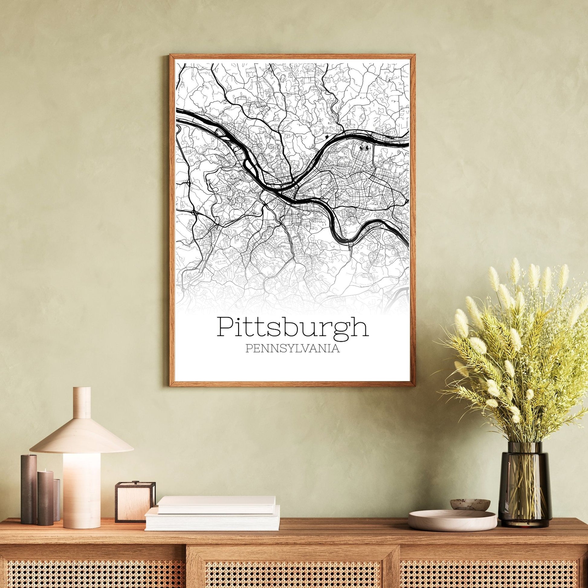 Pittsburgh Pennsylvania City Map Poster - GroovyGrove