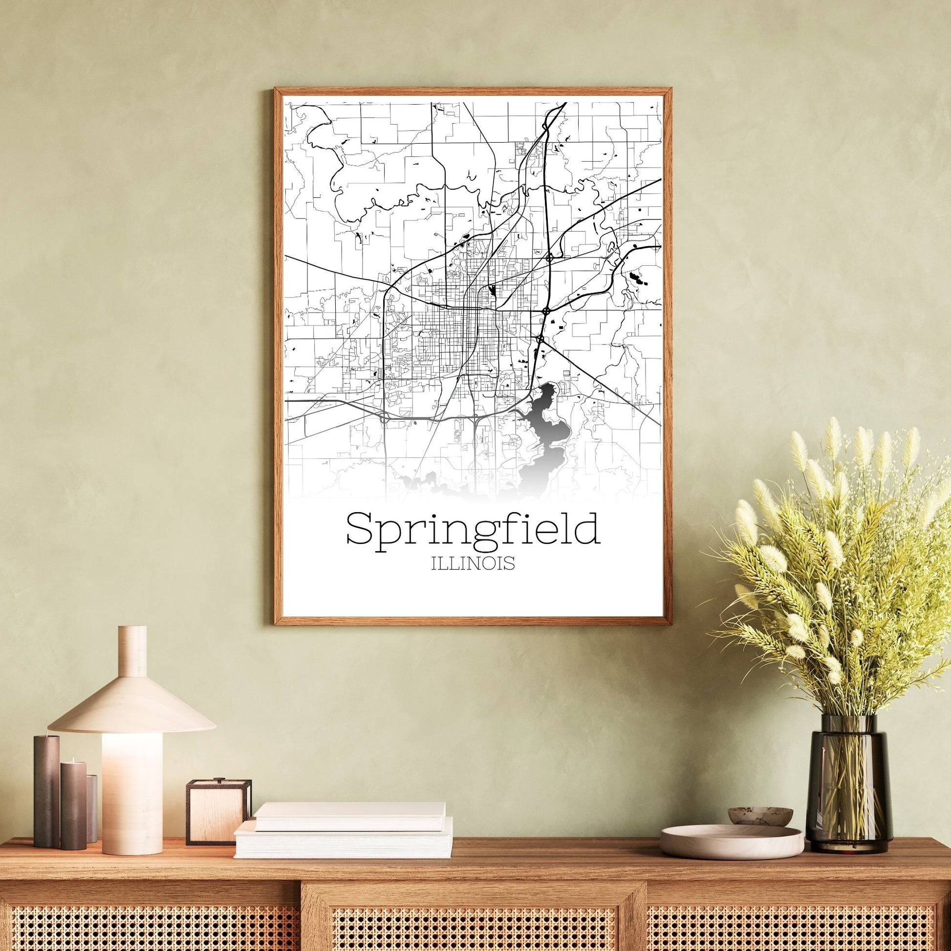 Springfield Illinois City Map Poster - GroovyGrove