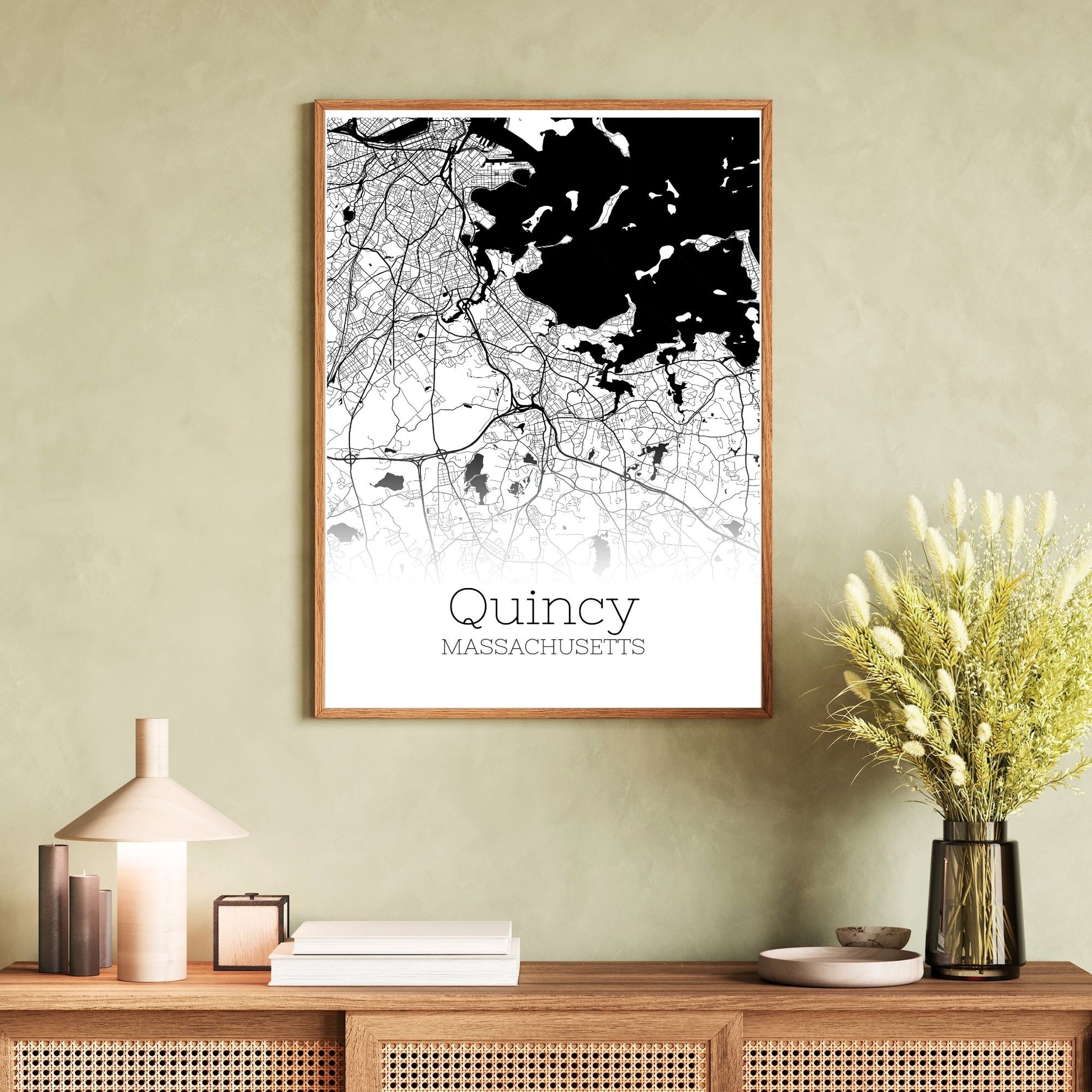 Quincy Massachusetts City Map Poster - GroovyGrove