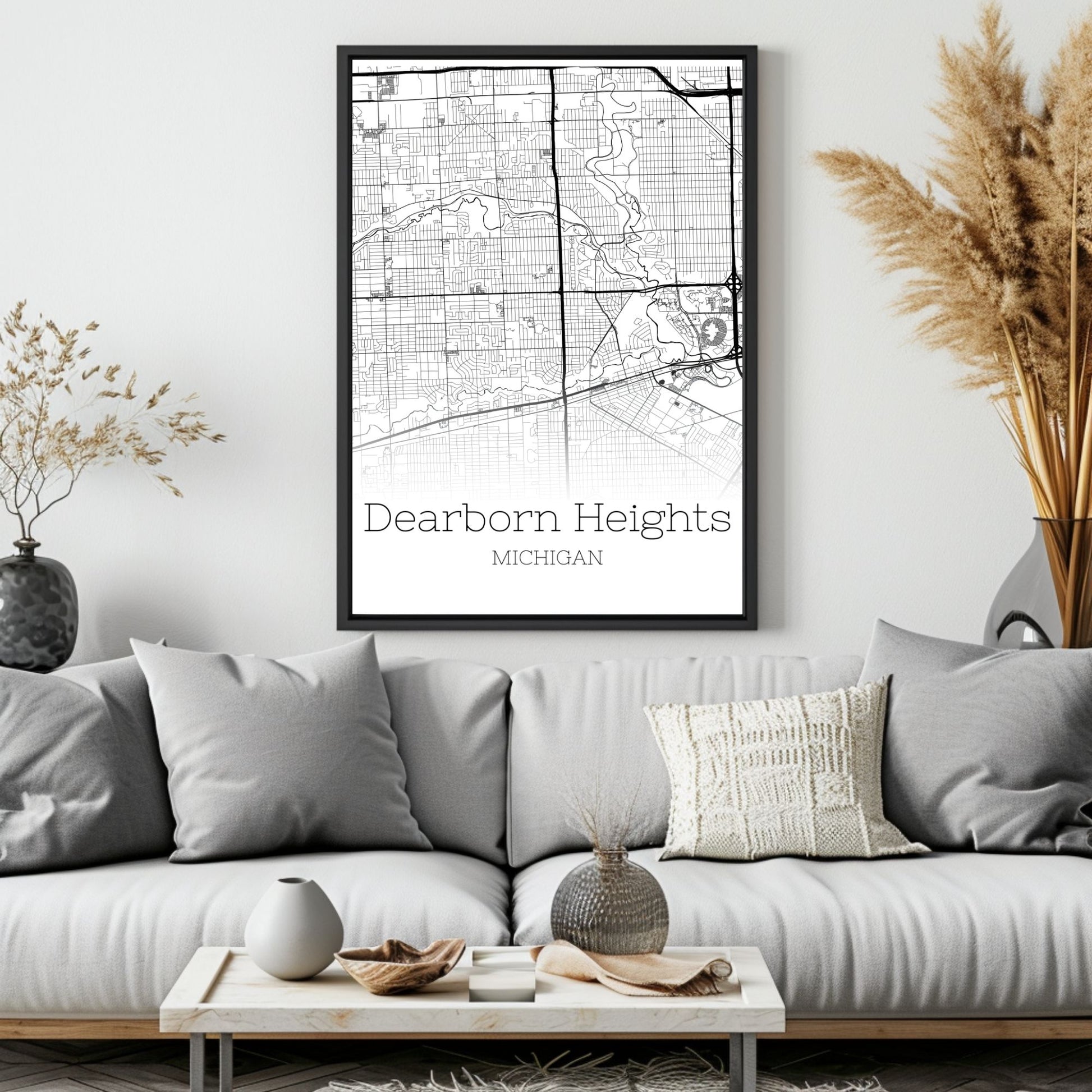 Dearborn Heights Michigan City Map Poster - GroovyGrove