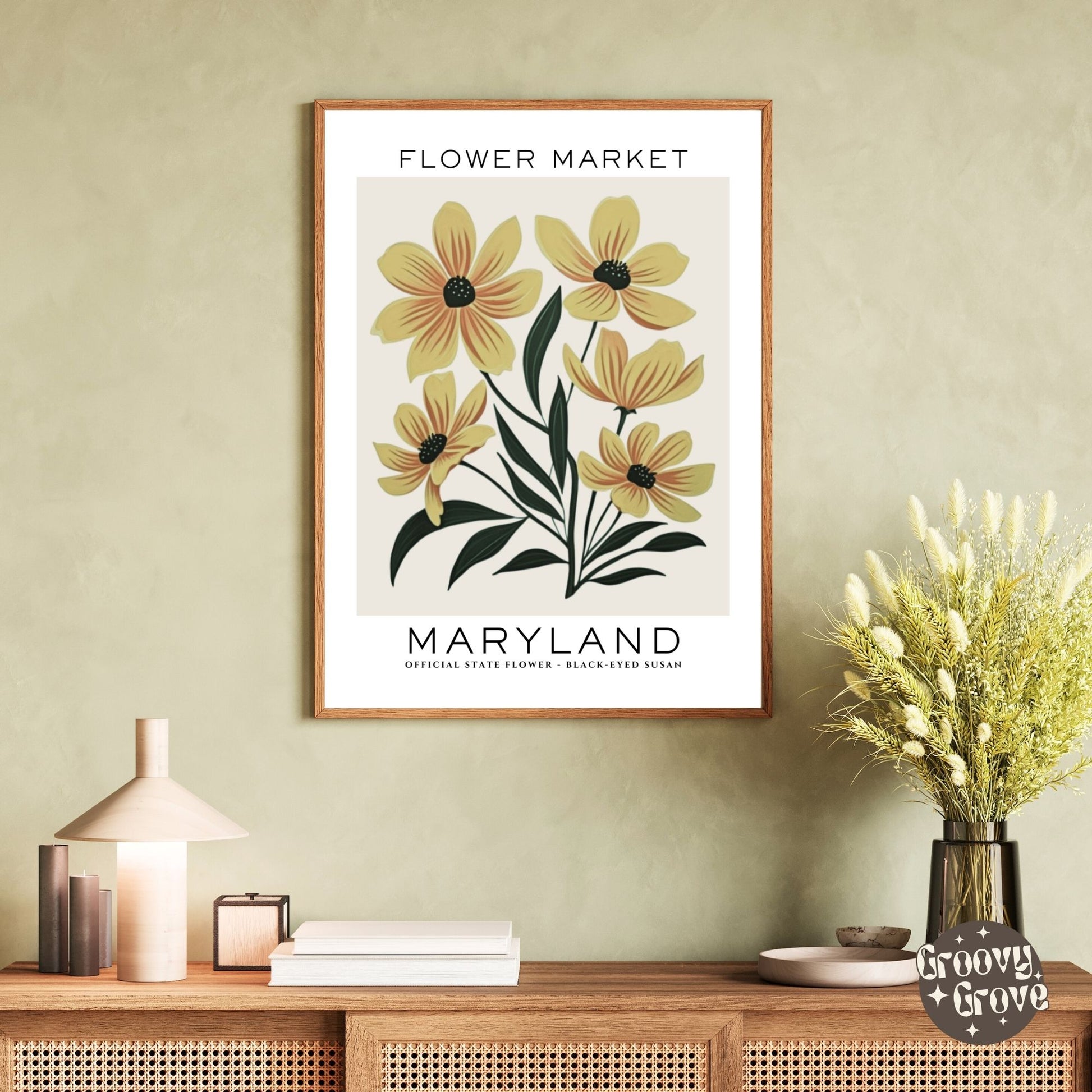 Maryland Flower Market Poster - GroovyGrove