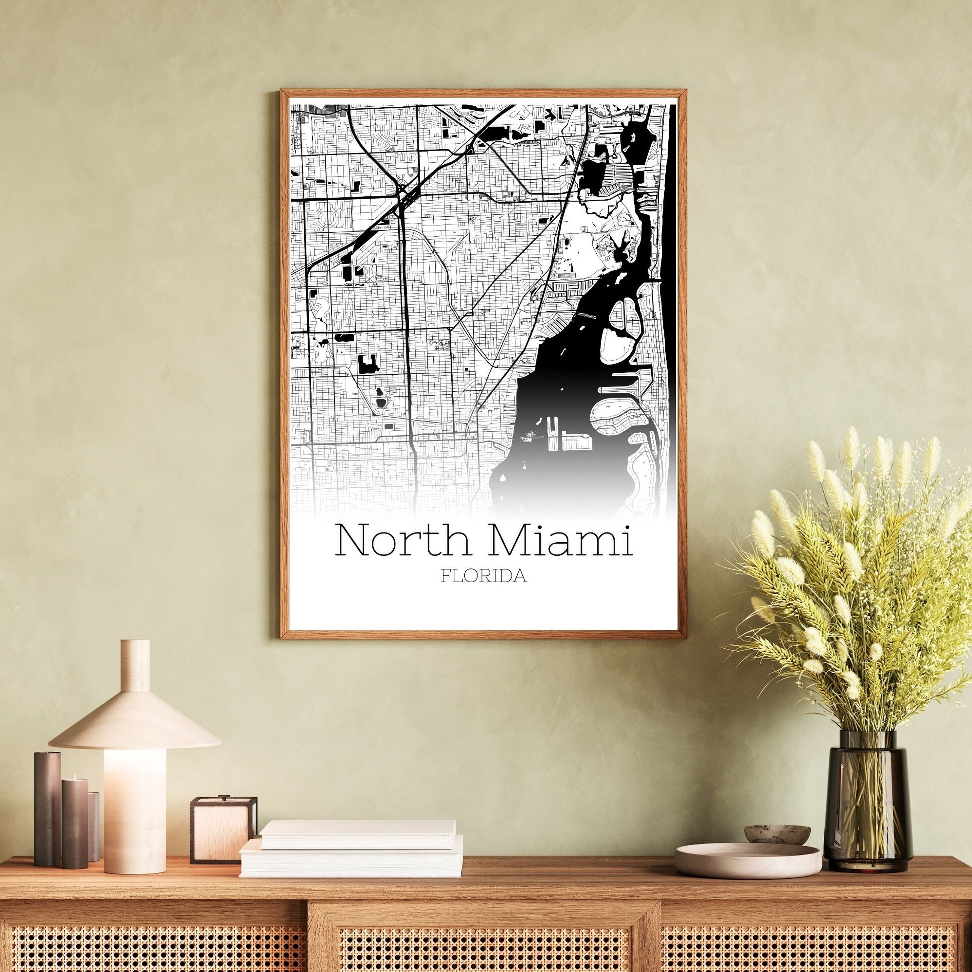 North Miami Florida City Map Poster - GroovyGrove