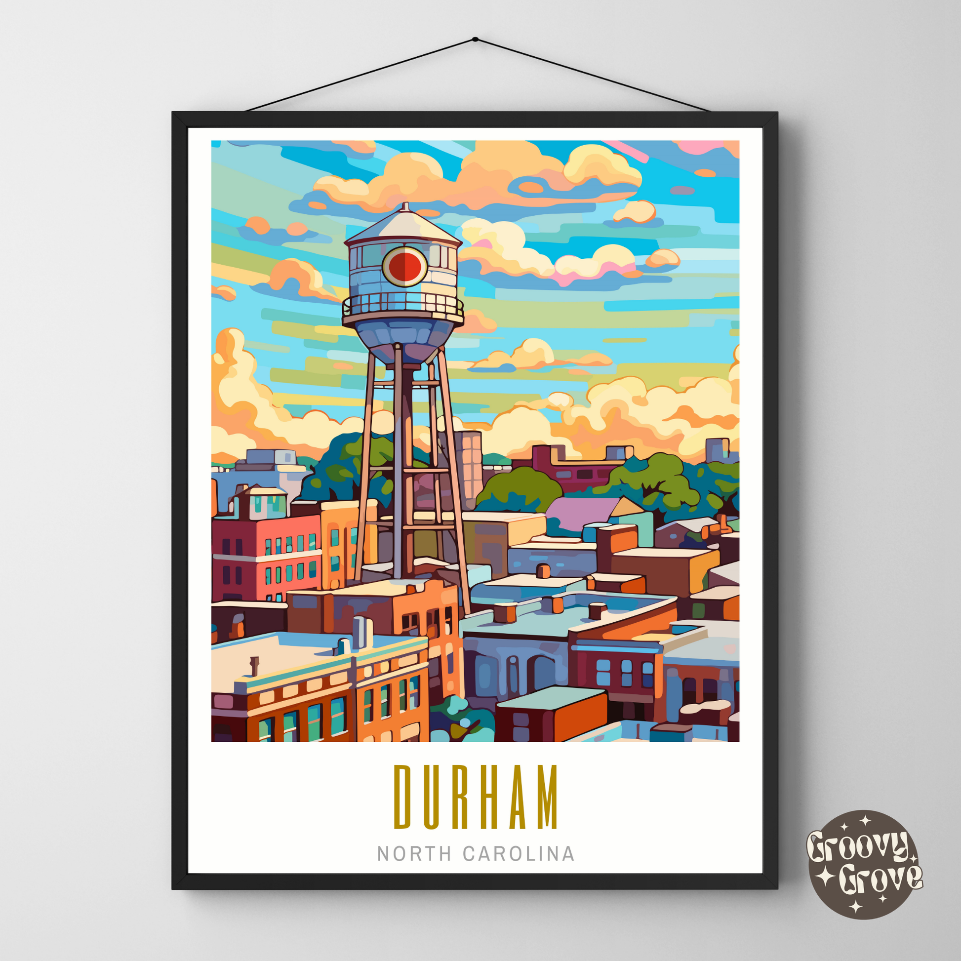 Durham North Carolina Poster - GroovyGrove