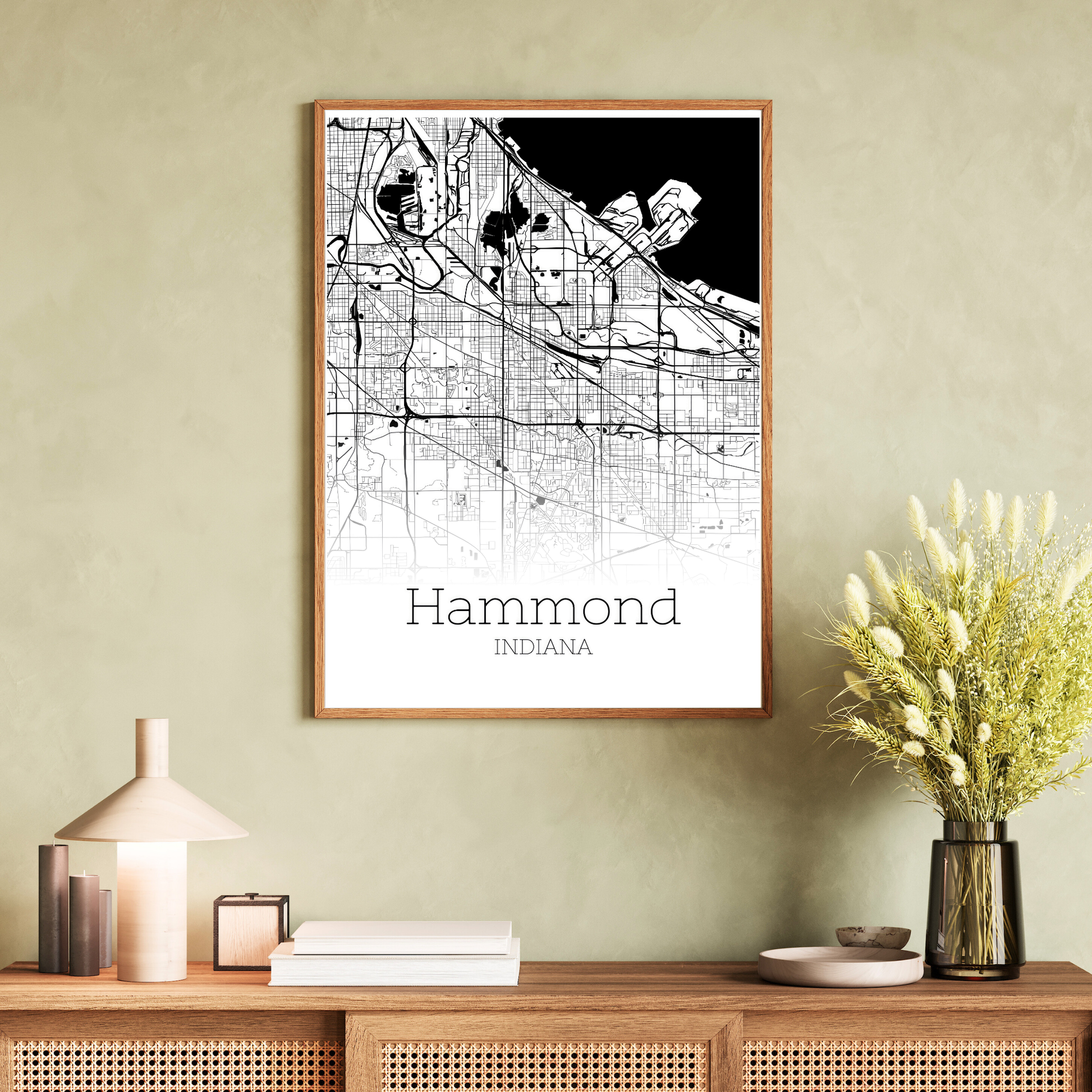 Hammond Indiana City Map Poster - GroovyGrove