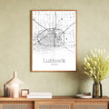 Lubbock Texas City Map Poster - GroovyGrove