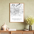 Greensboro North Carolina City Map Poster - GroovyGrove