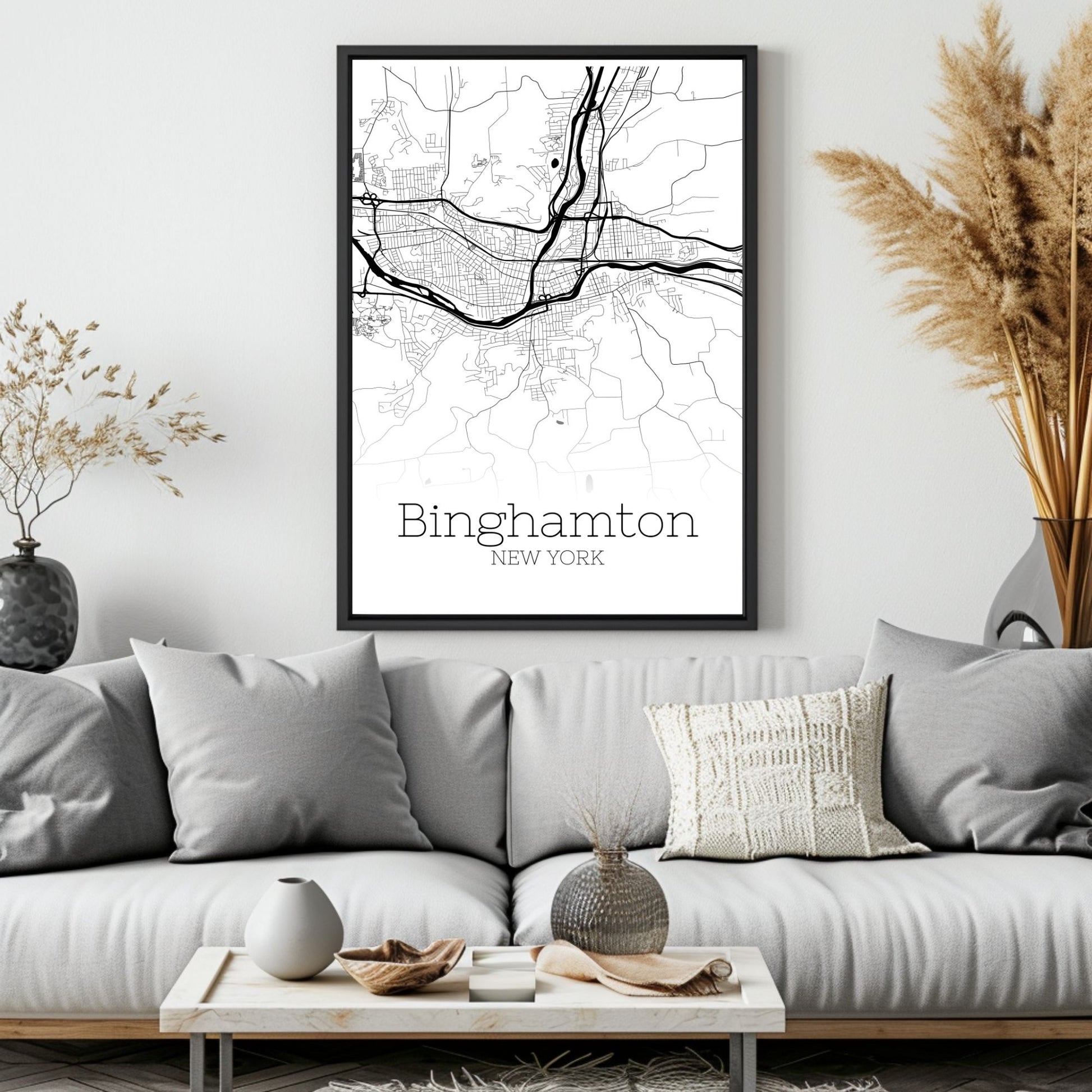 Binghamton New York City Map Poster - GroovyGrove