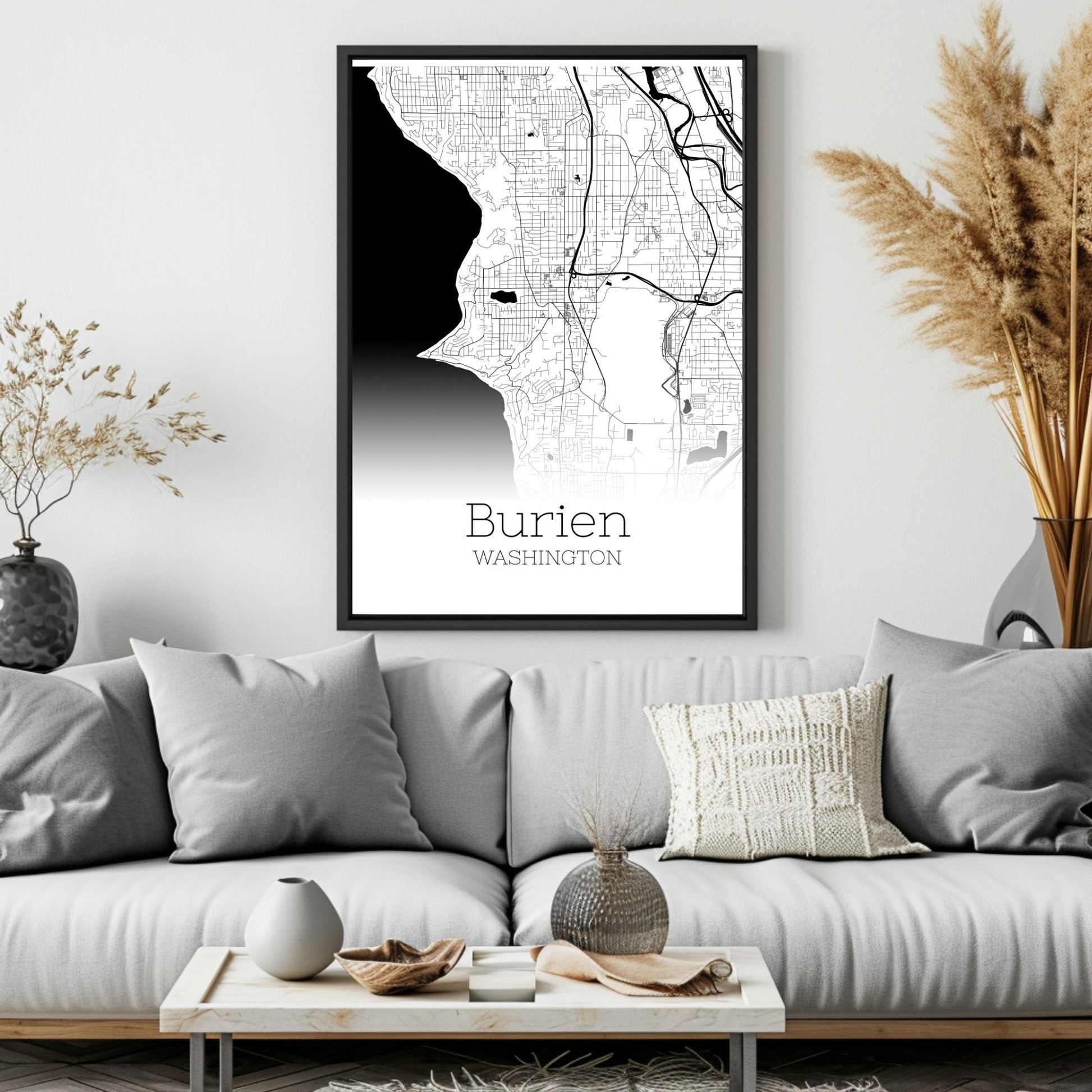 Burien Washington City Map Poster - GroovyGrove