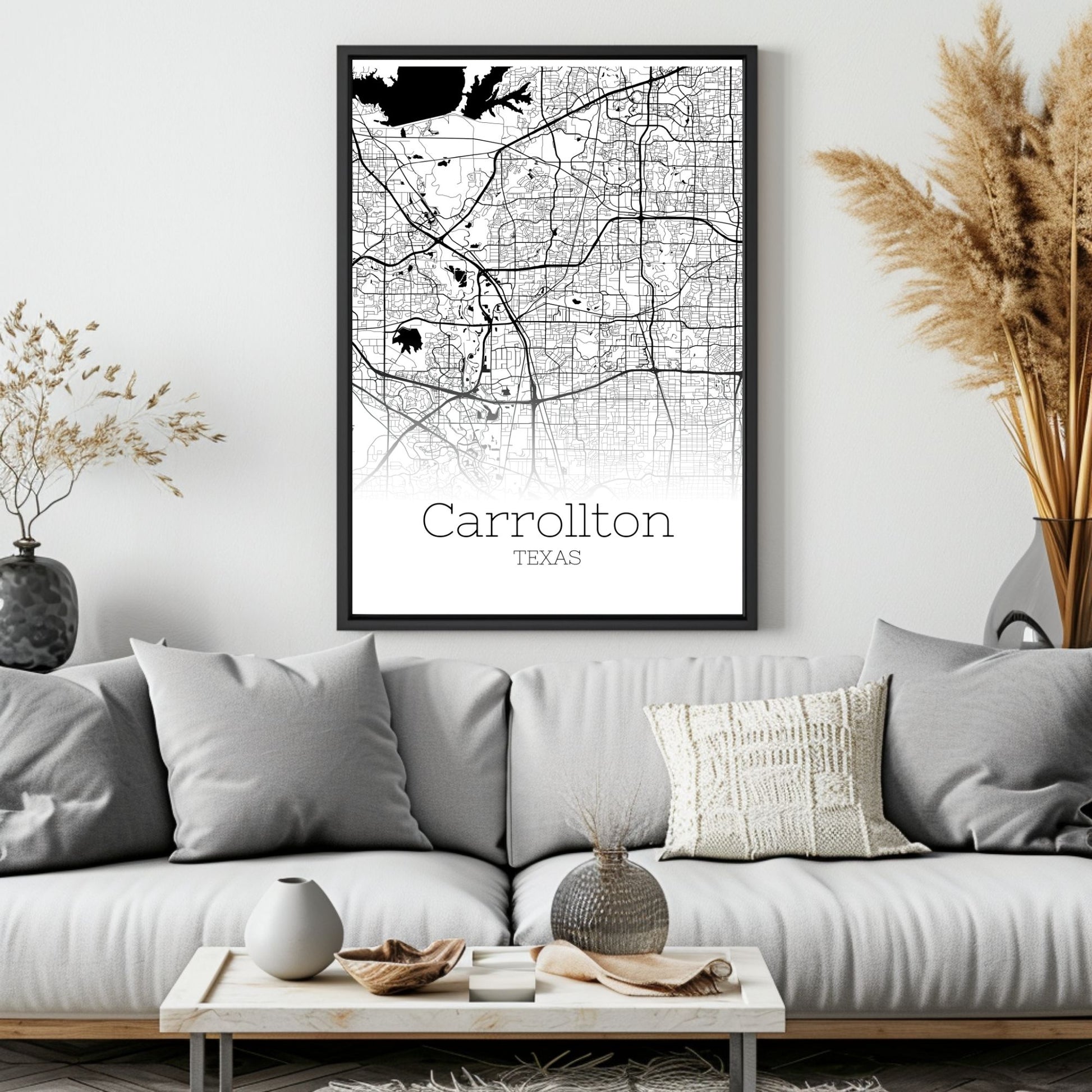 Carrollton Texas City Map Poster - GroovyGrove