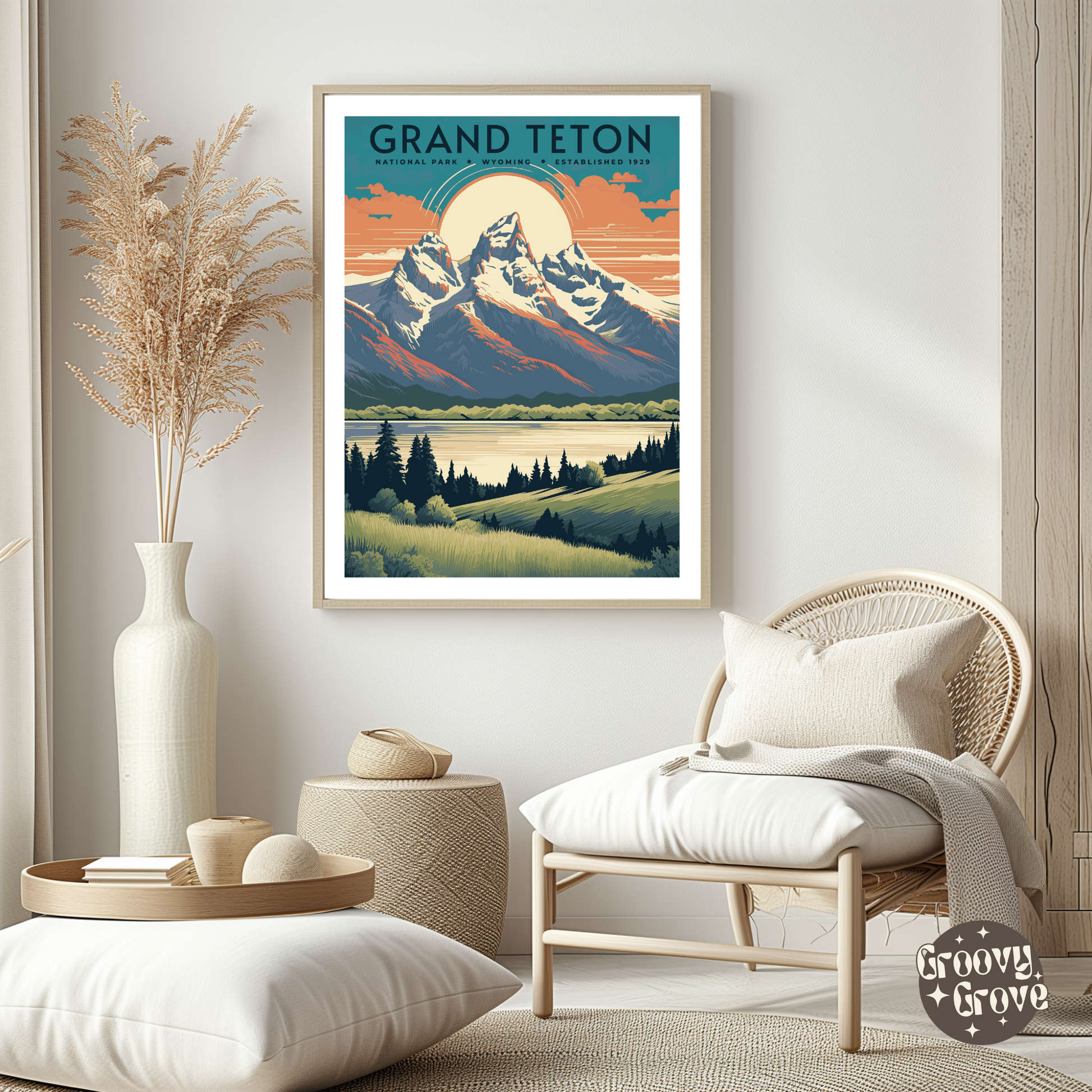 Grand Teton National Park Vintage Poster - GroovyGrove