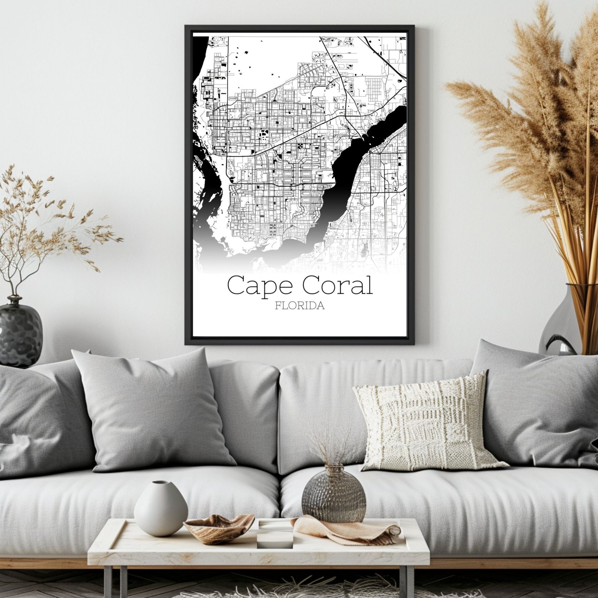 Cape Coral Florida City Map Poster - GroovyGrove