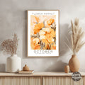 October Birthday Flower Market Poster - GroovyGrove