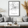 Cheyenne Wyoming City Map Poster - GroovyGrove