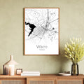 Waco Texas City Map Poster - GroovyGrove