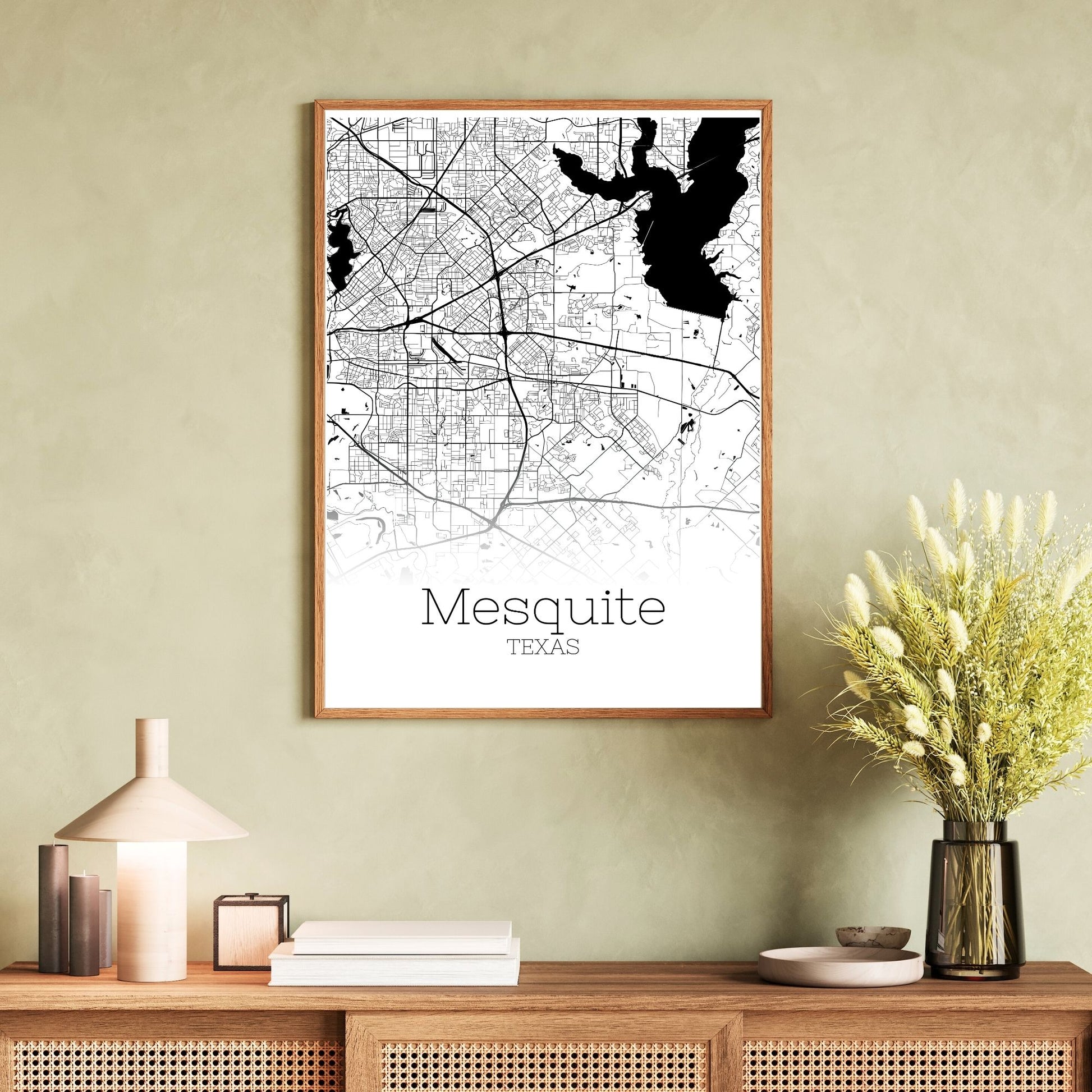 Mesquite Texas City Map Poster - GroovyGrove