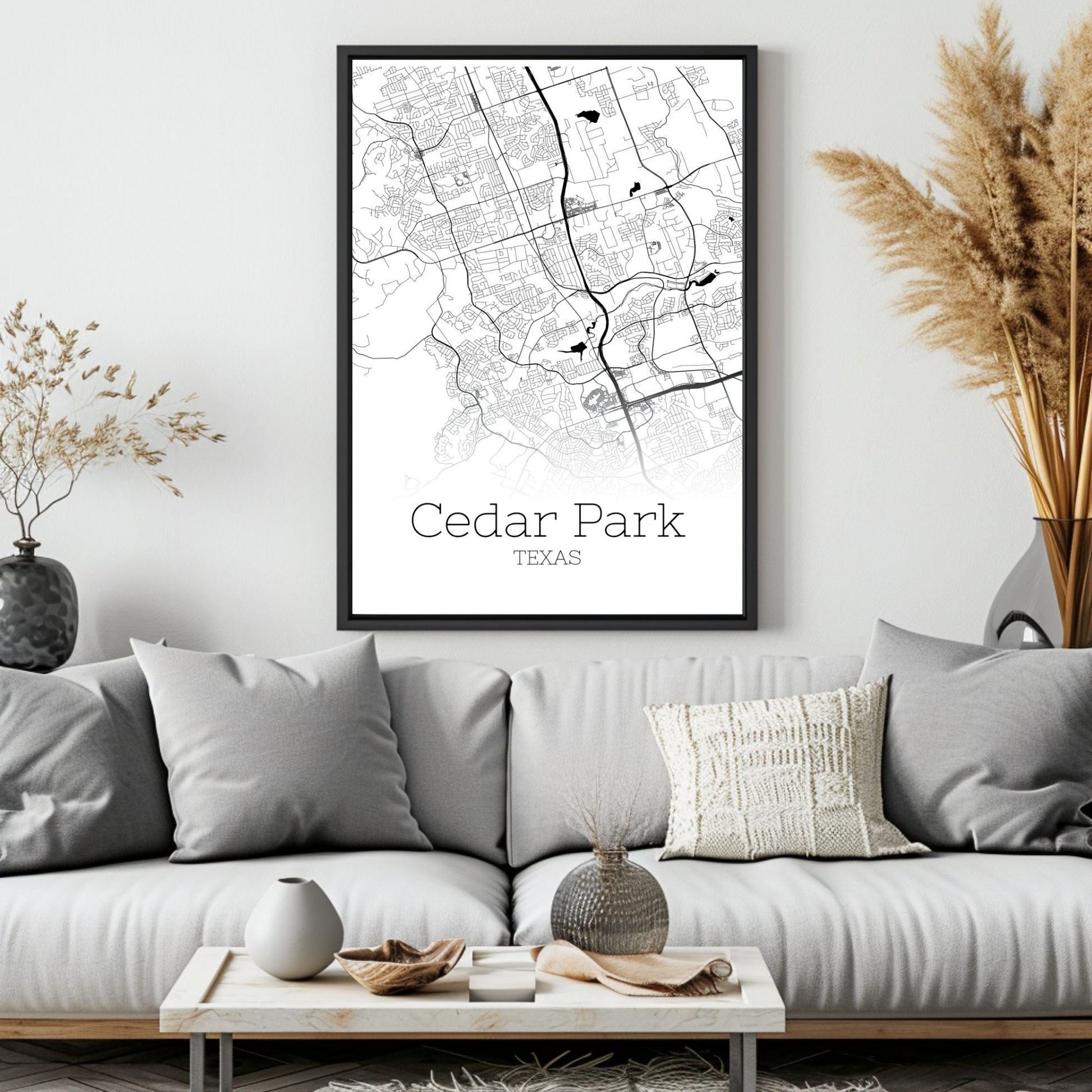 Cedar Park Texas City Map Poster - GroovyGrove