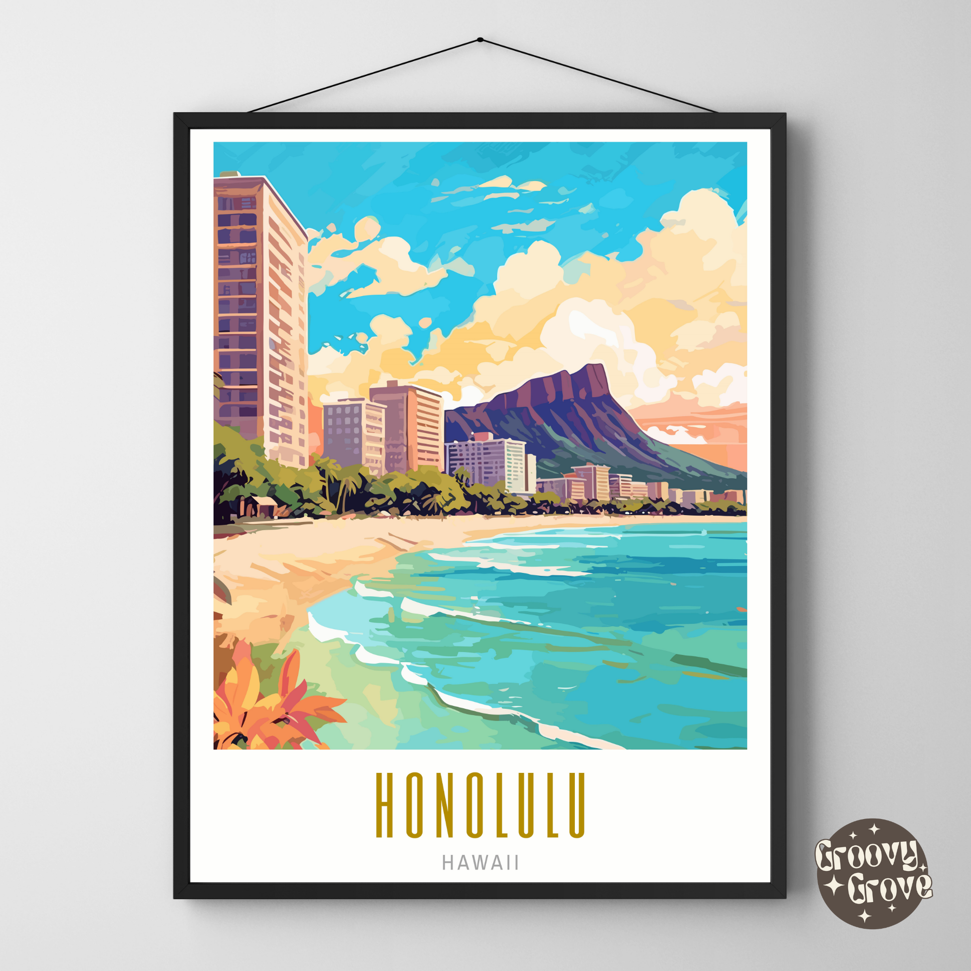 Honolulu Hawaii Poster - GroovyGrove