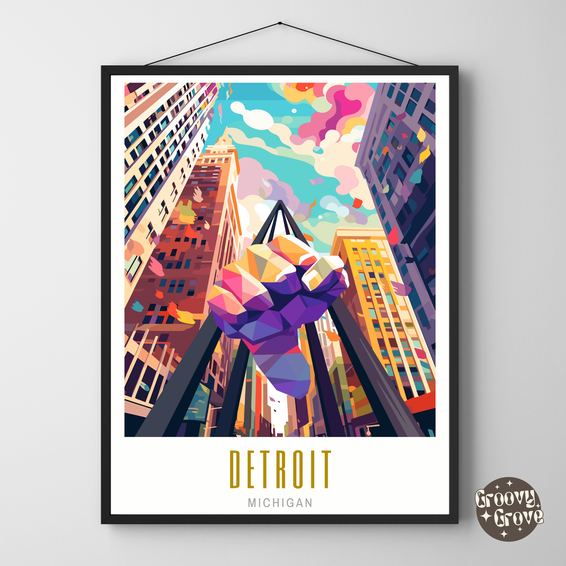 Detroit Michigan Poster - GroovyGrove