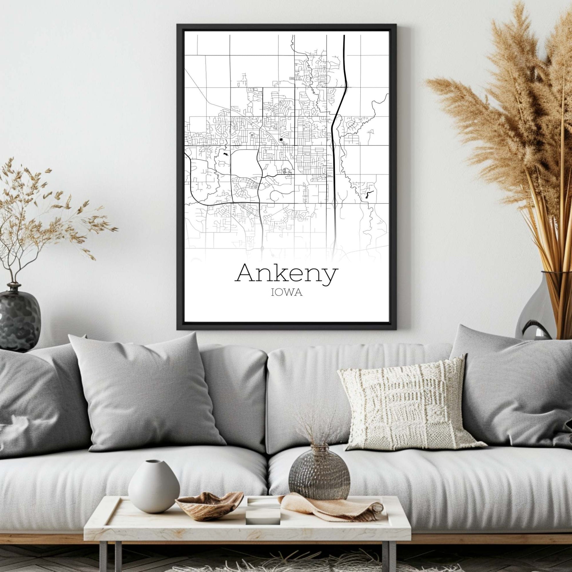 Ankeny Iowa City Map Poster - GroovyGrove