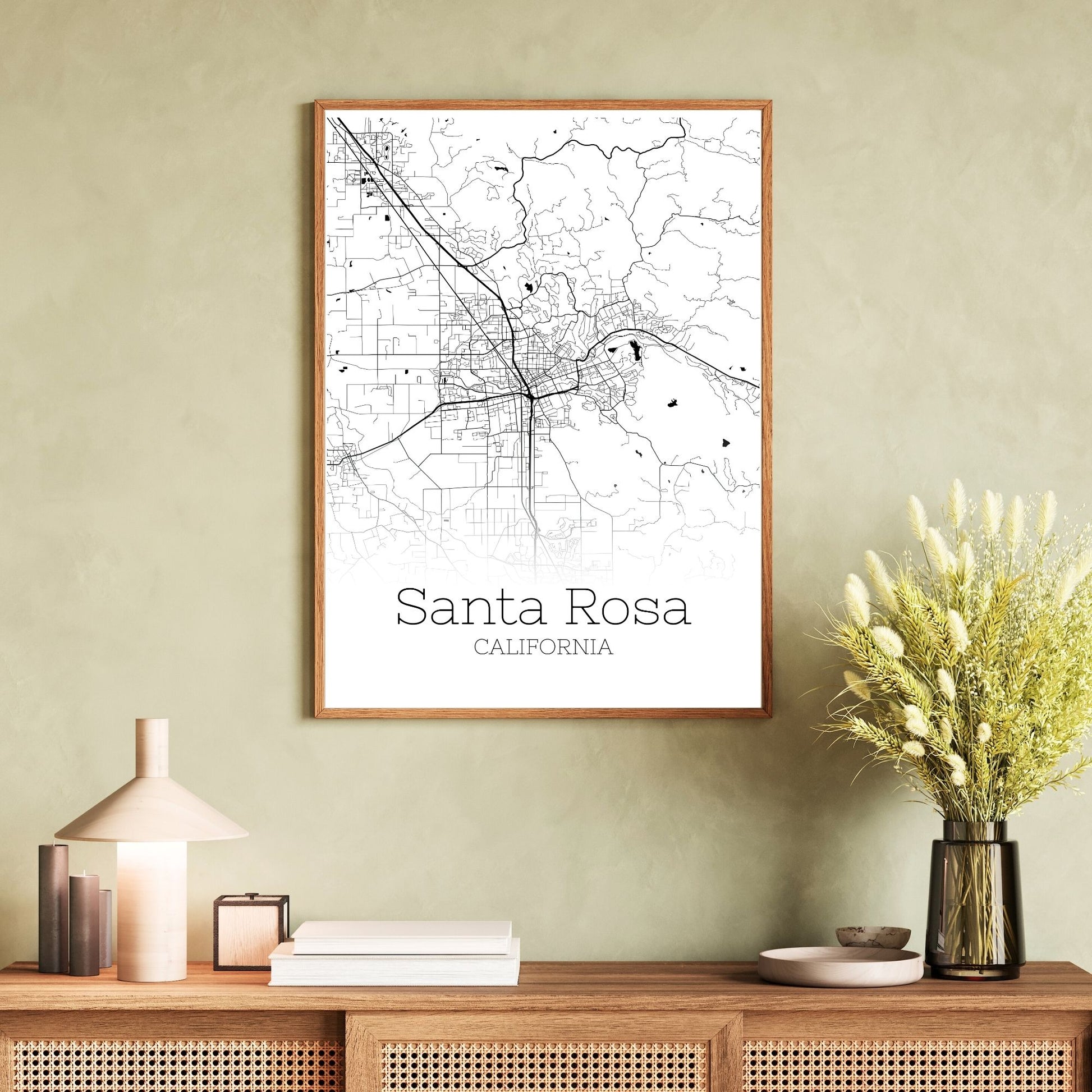 Santa Rosa California City Map Poster - GroovyGrove