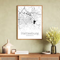 Hattiesburg Mississippi City Map Poster - GroovyGrove