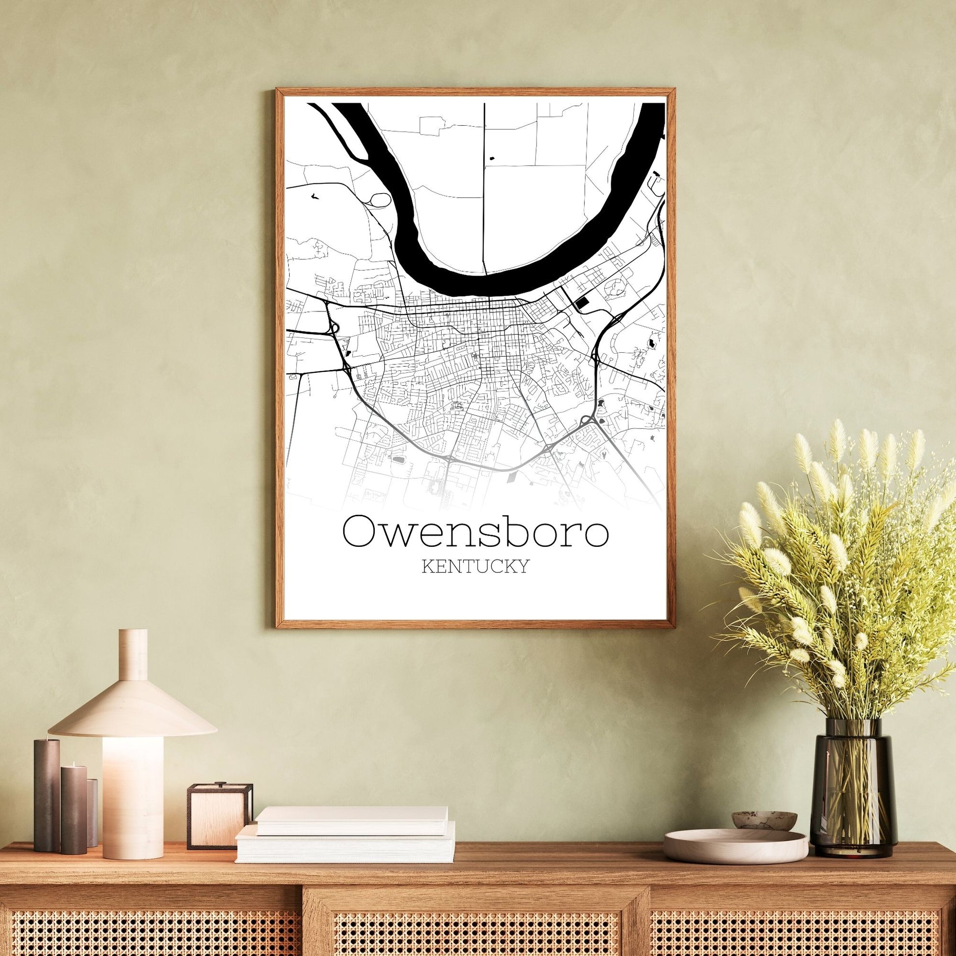 Owensboro Kentucky City Map Poster - GroovyGrove